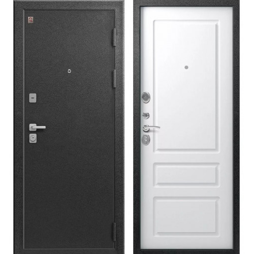Входная дверь Центурион LUX-6 (Серый муар - Софт белый)