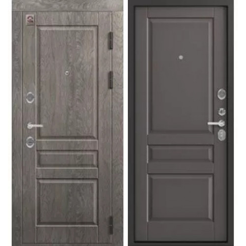 Входная дверь Центурион С-110 (Серый муар/Дуб Мадейра - Смоки софт)