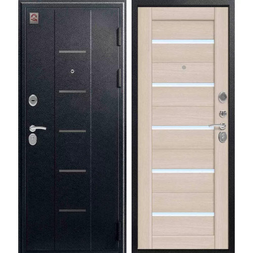 Входная дверь Центурион С-105 (Черный муар - Лиственница светлая)