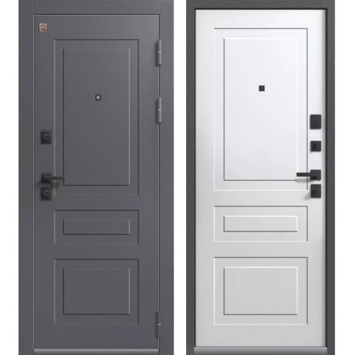 Входная дверь Центурион LUX-4 (Антрацит муар/Софт маренго -Софт белый)