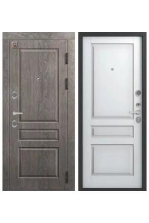 Входная дверь Центурион С-110 (Серый муар/Дуб Мадейра - Софт белый)