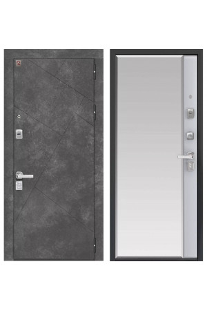 Входная дверь Центурион С-114 (Черный муар/Серый камень - Софт белый)