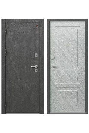 Входная дверь Центурион Т-9 (Антрацит муар/Серый камень - Эверест)