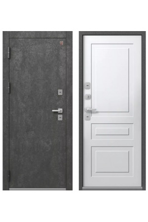 Входная дверь Центурион Т-9 (Антрацит муар/Серый камень - Софт белый)