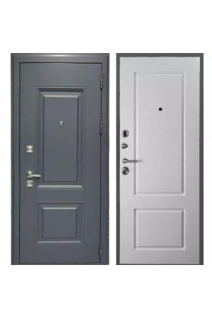 Входная дверь Дверь стальная СТР-Норд (Серый муар / Белый матовый)
