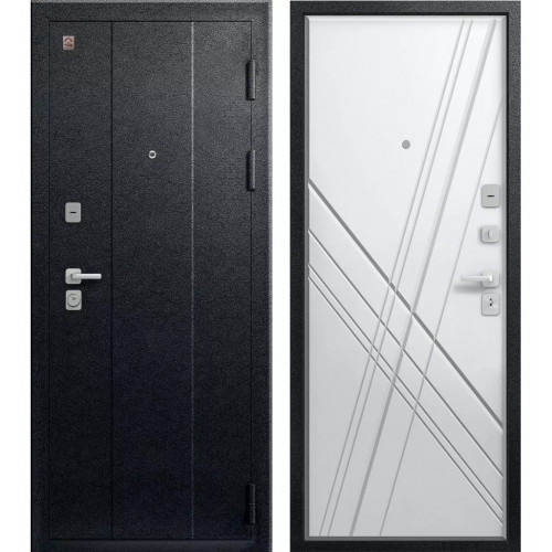 Входная дверь Центурион С-106 (Черный муар - Софт белый)