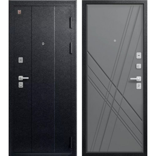 Входная дверь Центурион С-106 (Черный муар - Софт графит)